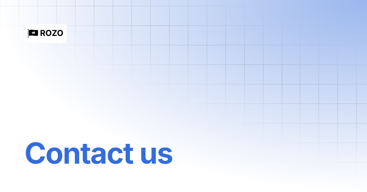 Contact us | ROZO Docs | Visa for stablecoins